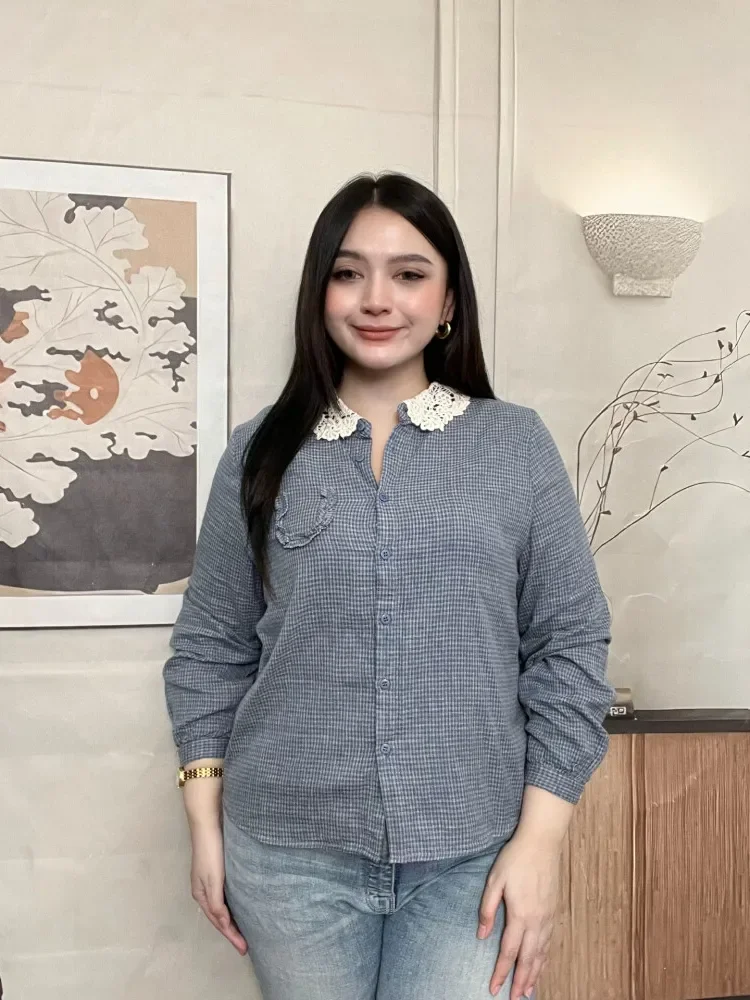 FADFAD Kemeja cetak temperamen gaya baru wanita atasan elegan