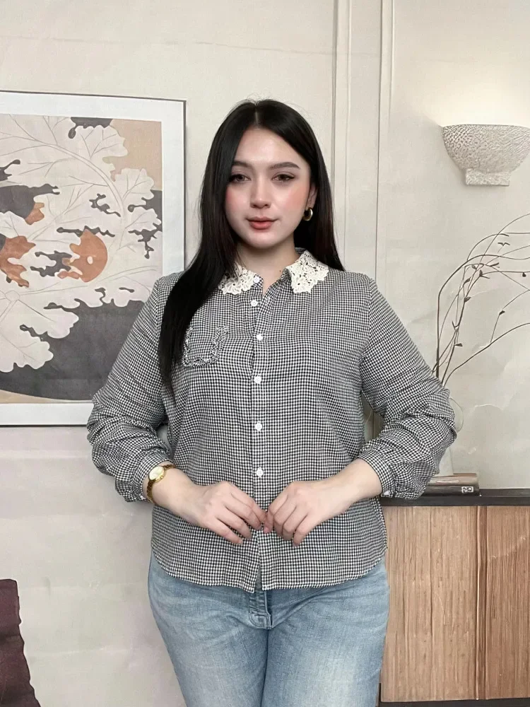 FADFAD Kemeja cetak temperamen gaya baru wanita atasan elegan