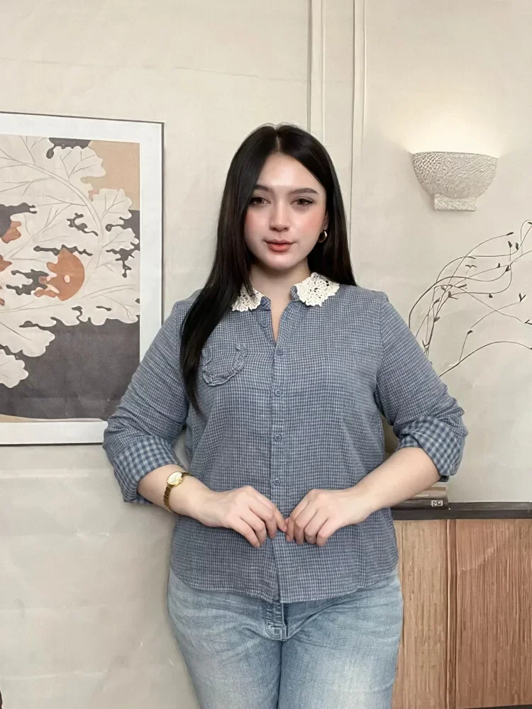 FADFAD Kemeja cetak temperamen gaya baru wanita atasan elegan