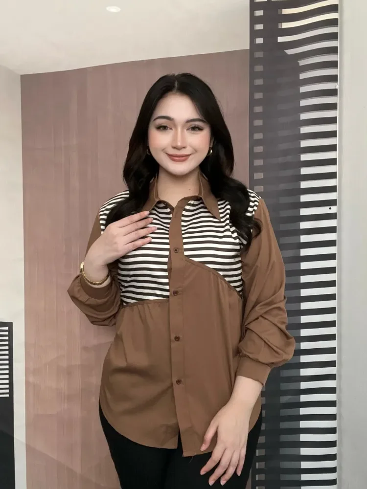FADFAD Kemeja cetak temperamen gaya baru wanita atasan elegan