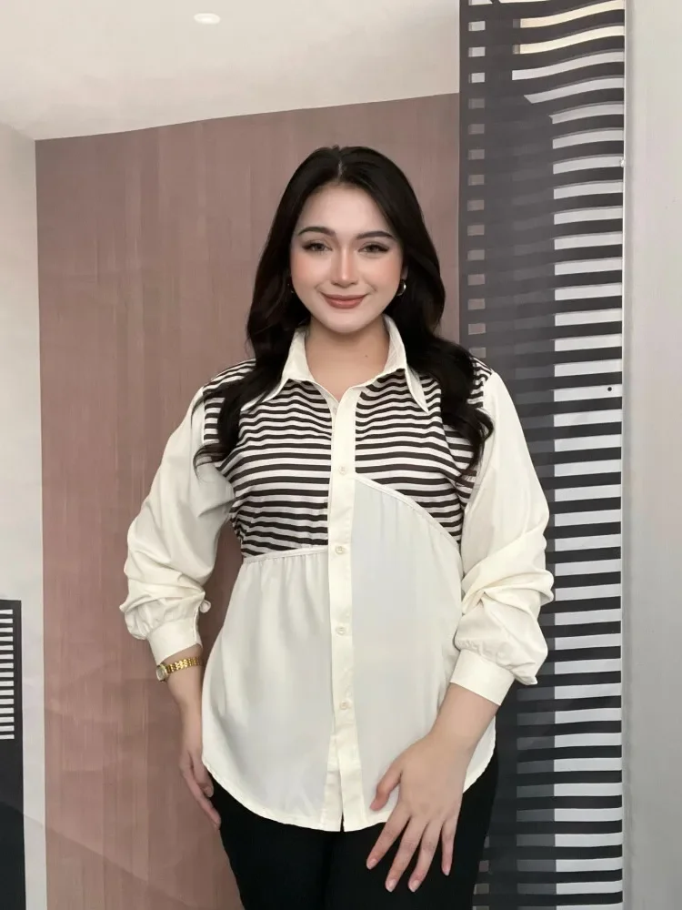 FADFAD Kemeja cetak temperamen gaya baru wanita atasan elegan