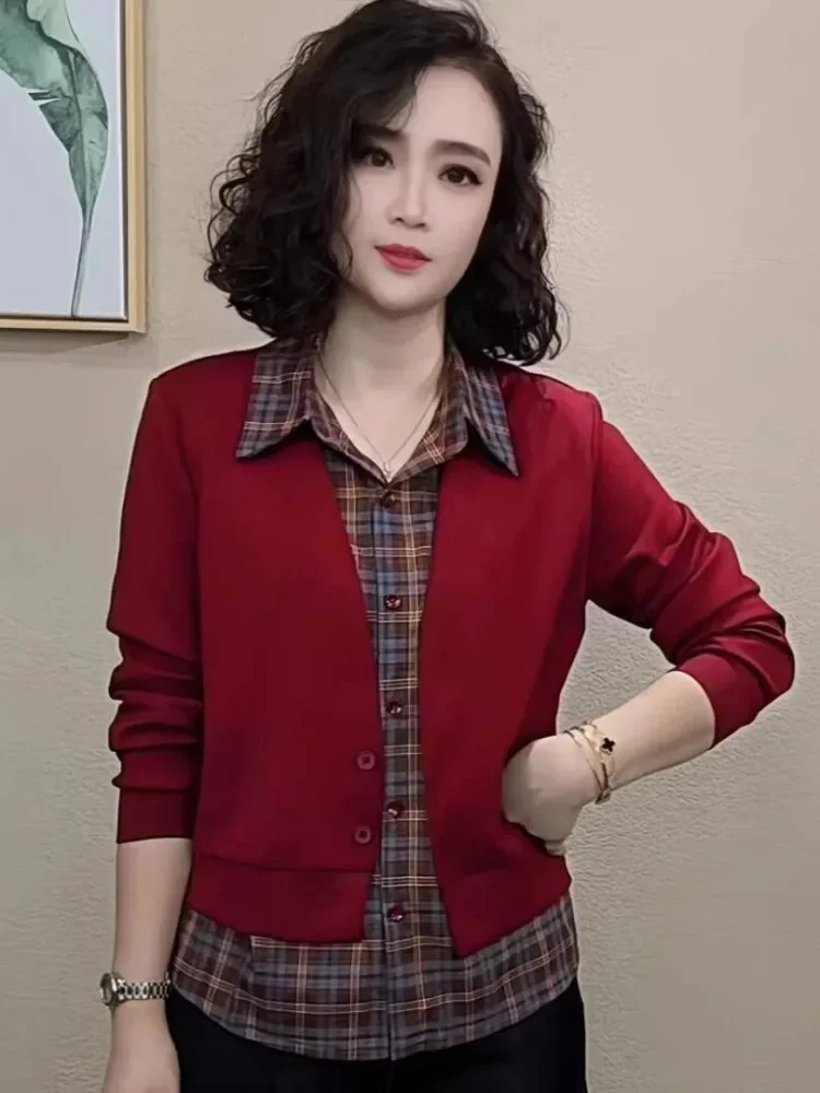 FADFAD Atasan kemeja model kekinian lengan panjang dengan gaya modis untuk wanita