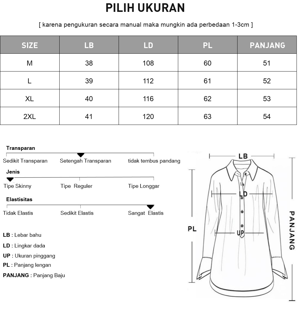 FADFAD Kemeja unik lengan panjang dan kerah collar