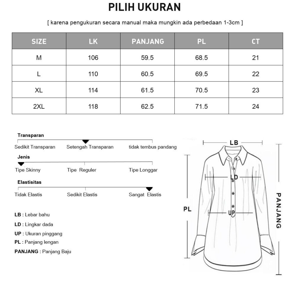 FADFAD Atasan wanita blouse lengan panjang dengan kerah bulat motif bergaris kasual