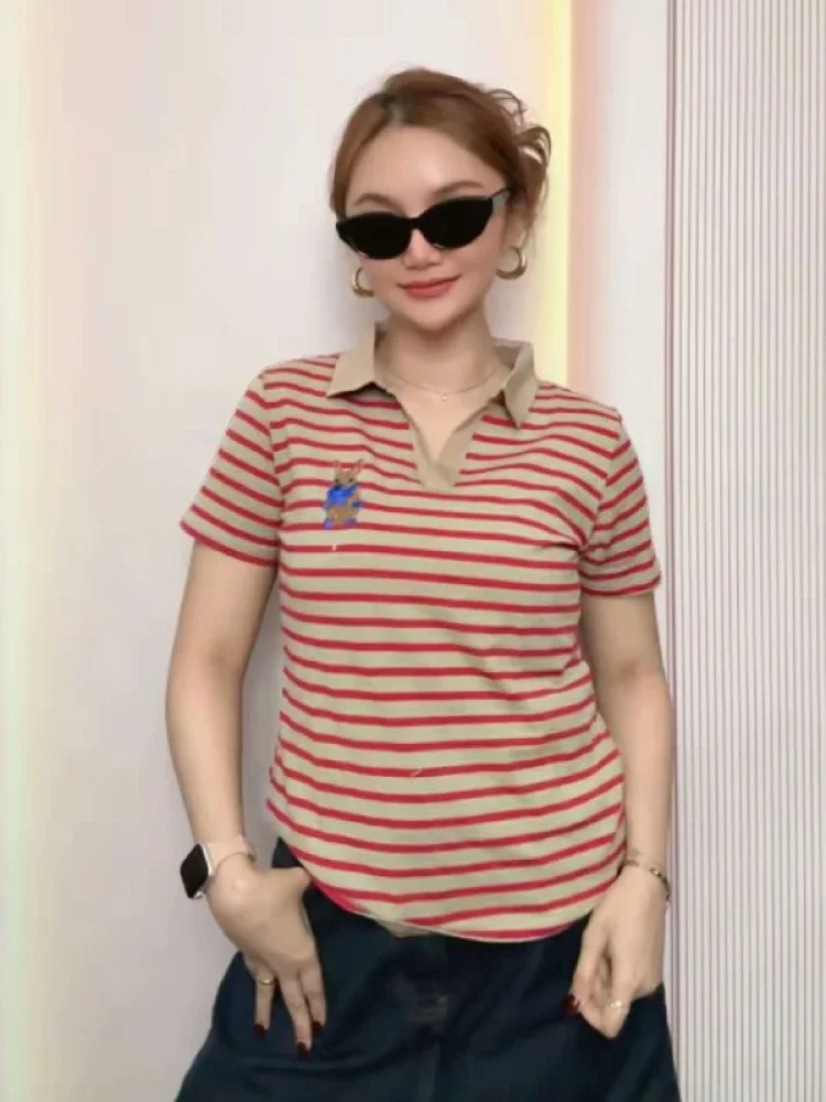ASAYA Kaos santai tipis fashion baru dengan motif