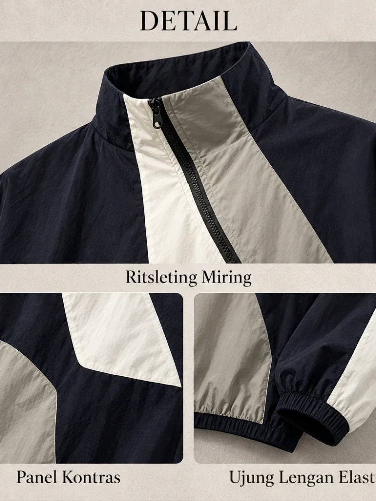 [READY STOCK]CHICMORE Jaket gaya kasual wanita kelas atas dengan ritsleting dan kerah high