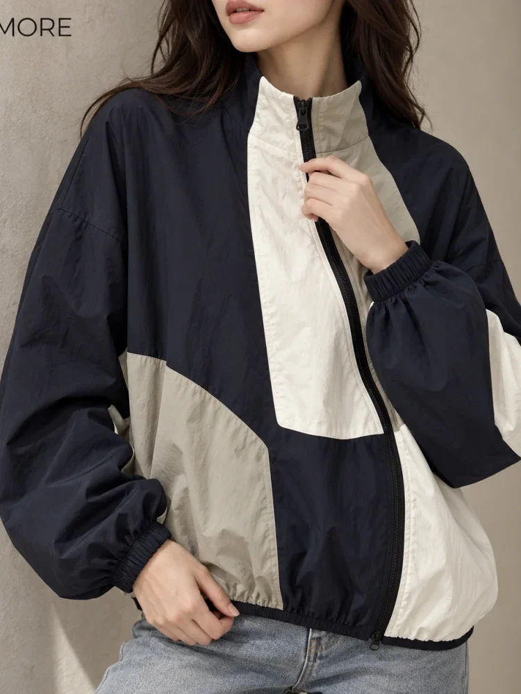[READY STOCK]CHICMORE Jaket gaya kasual wanita kelas atas dengan ritsleting dan kerah high