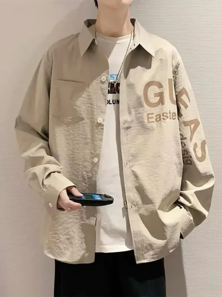 MODISH Kemeja putih lengan panjang oversized jaket trendi kasual