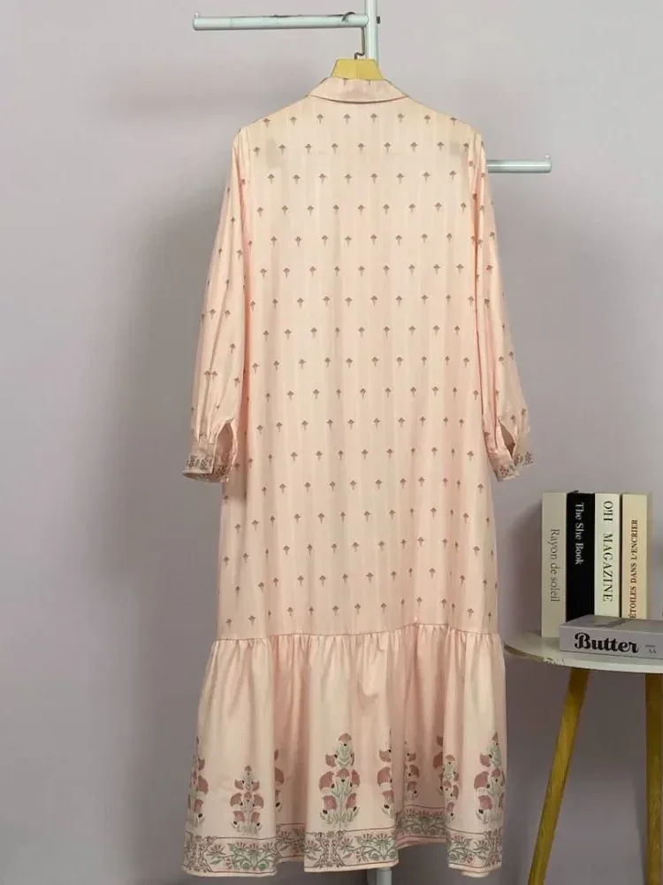 [READY STOCK]ASAYA Gaun kemeja kerja wanita lengan panjang motif bunga