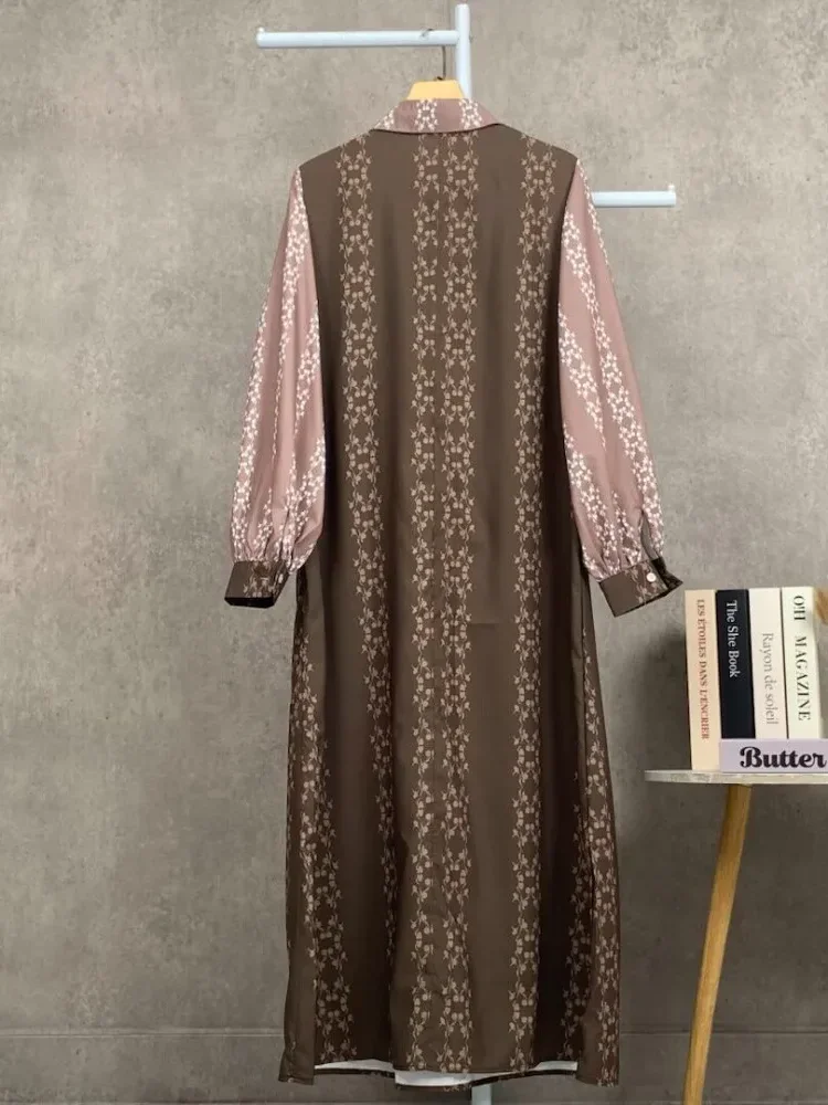 [READY STOCK]ASAYA Gaun elegan dengan motif posisi mode lengan panjang