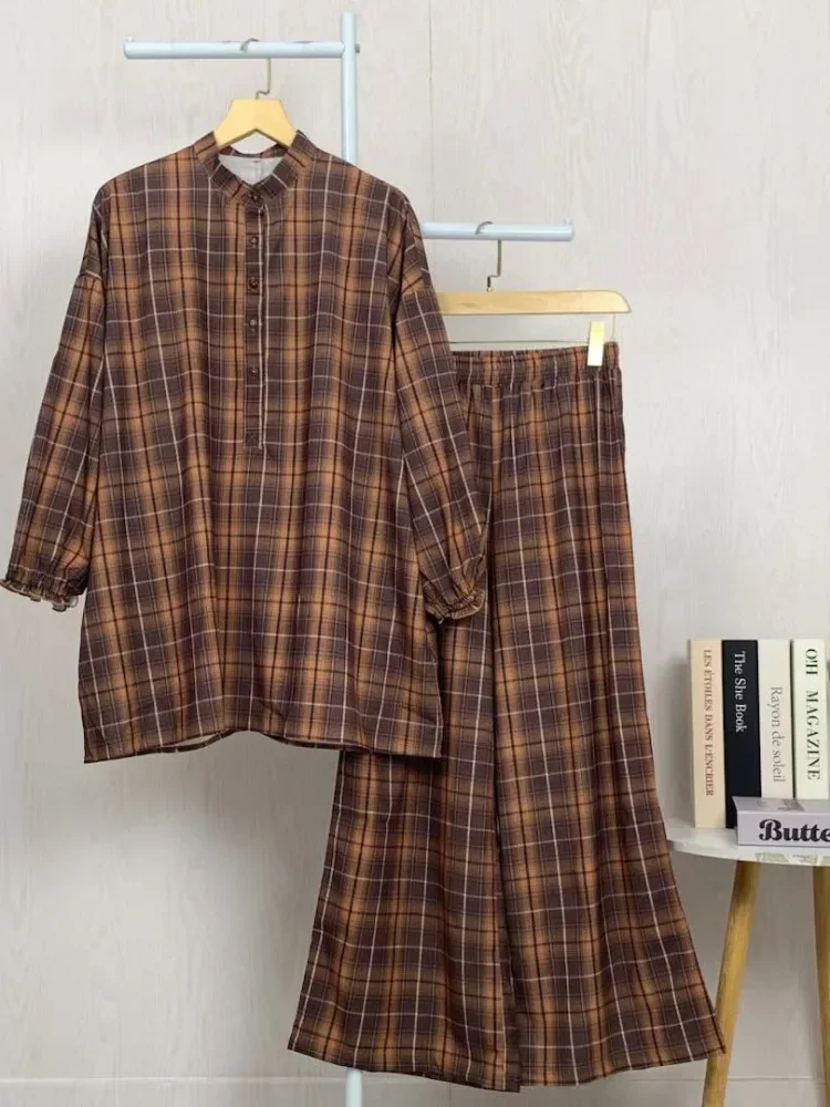 ASAYA Setelan dua potong atasan dan celana panjang wanita elegan terbaru