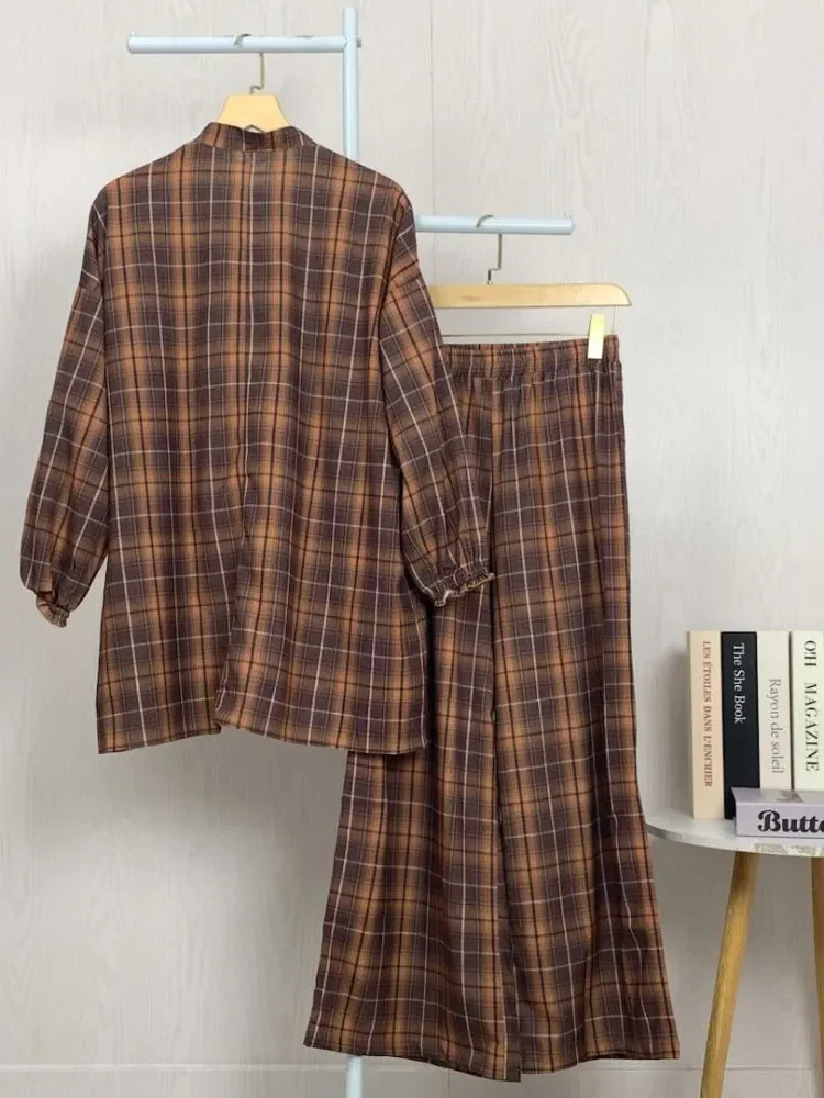 ASAYA Setelan dua potong atasan dan celana panjang wanita elegan terbaru