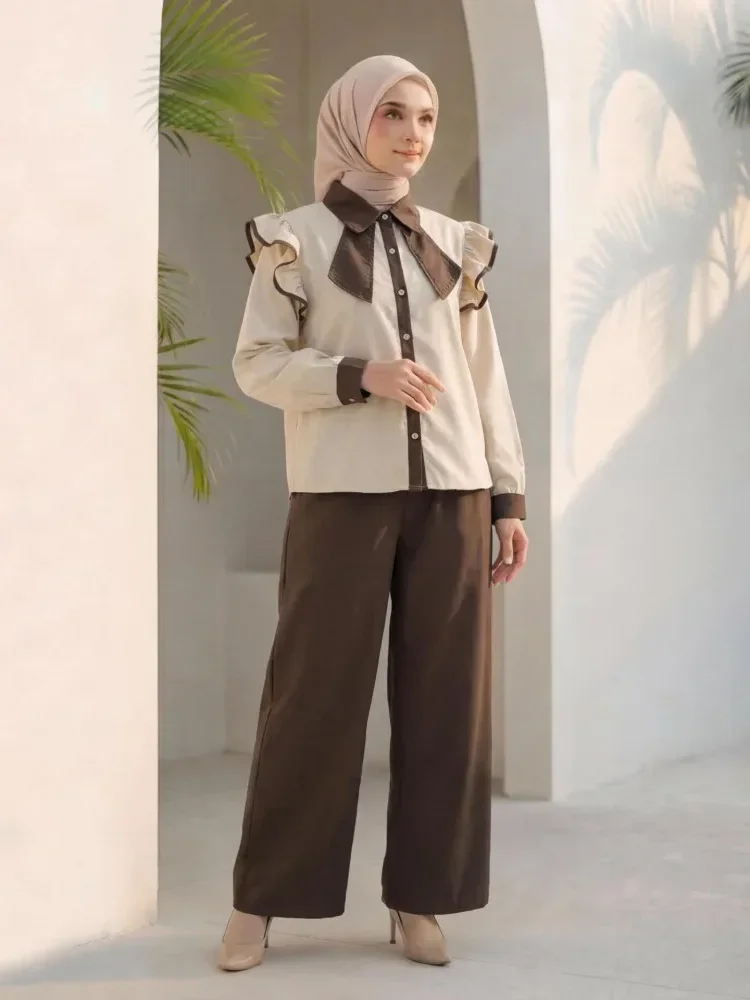 [NEW]ASAYA Setelan dua potong atasan dan celana longgar dengan kombinasi warna yang stylish dan terbaru.