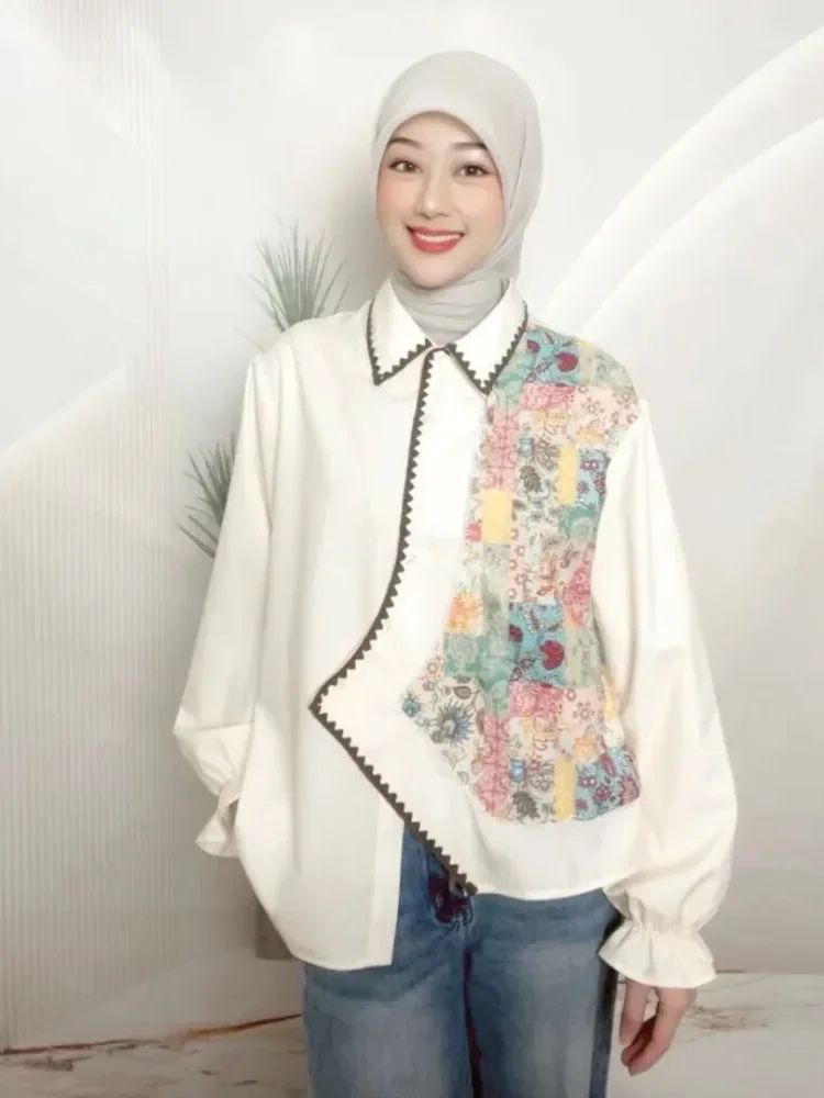 [DISKON KILAT]ASAYA Atasan kemeja mode baru lengan panjang gaya populer wanita