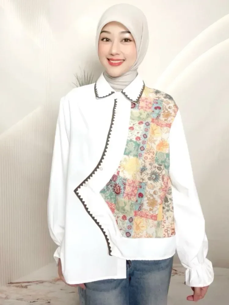 [DISKON KILAT]ASAYA Atasan kemeja mode baru lengan panjang gaya populer wanita