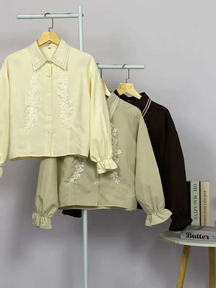 [DISKON KILAT]ASAYA Blouse wanita korea style desain bunga daun elegan nyaman banyak pilihan