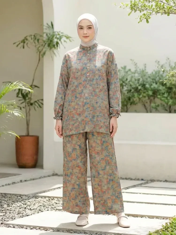 [NEW]ASAYA Setelan wanita kekinian motif kotak-kotak elegan trendi