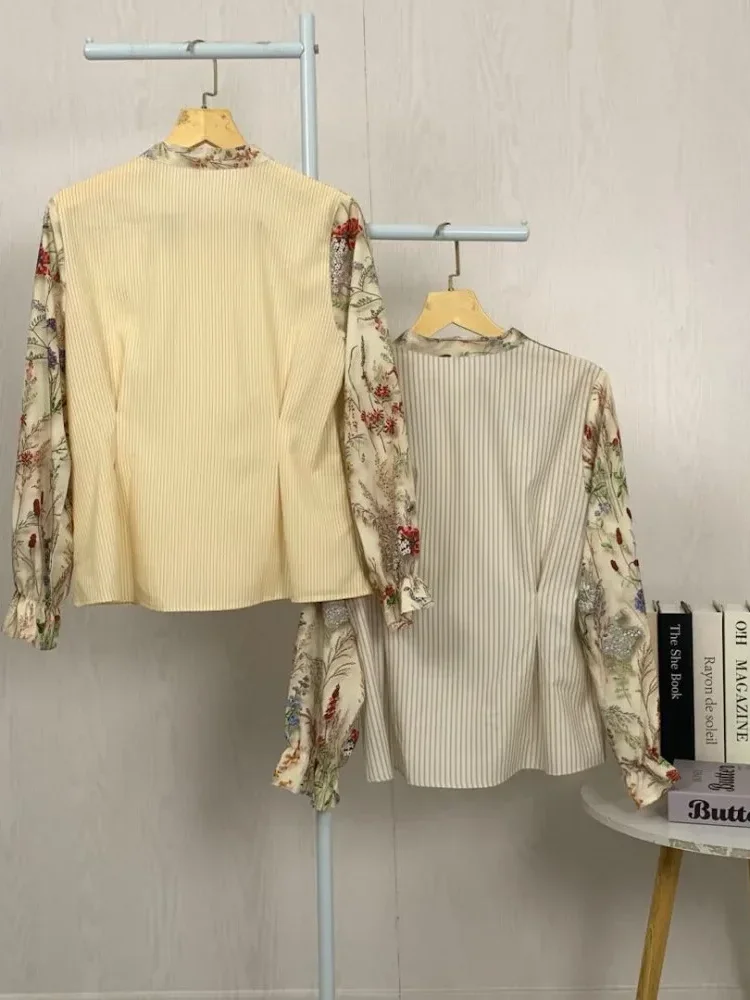 ASAYA Kemeja cetak temperamen gaya baru wanita atasan elegan