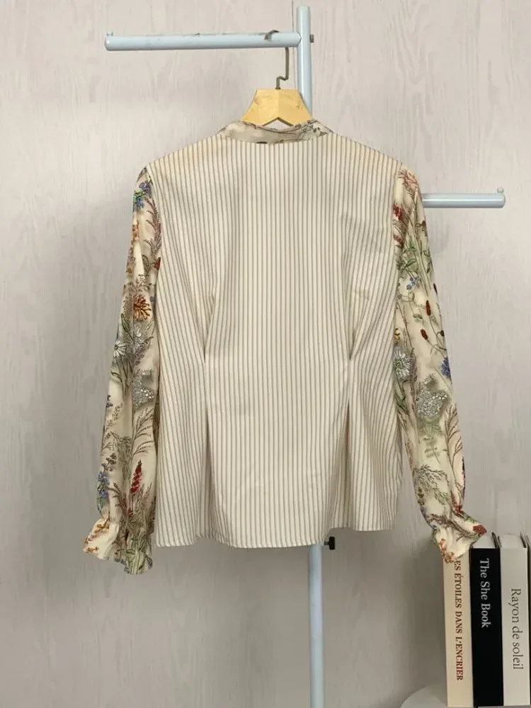 ASAYA Kemeja cetak temperamen gaya baru wanita atasan elegan