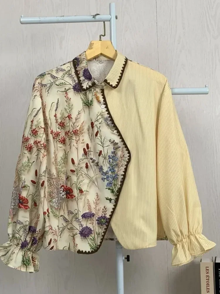 [NEW]ASAYA Atasan kemeja pakaian wanita motif bergaris mode korea terbaru