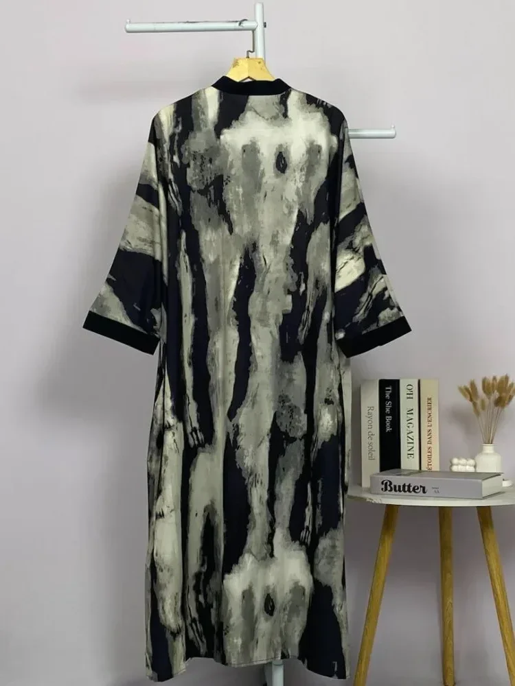 [DISKON KILAT]ASAYA Gamis wanita kekinian motif abstrak elegan trendi