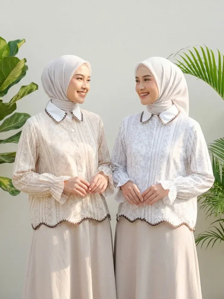 [NEW]ASAYA Kemeja lengan panjang motif korea terbaru dengan bagian bawah yang tidak beraturan