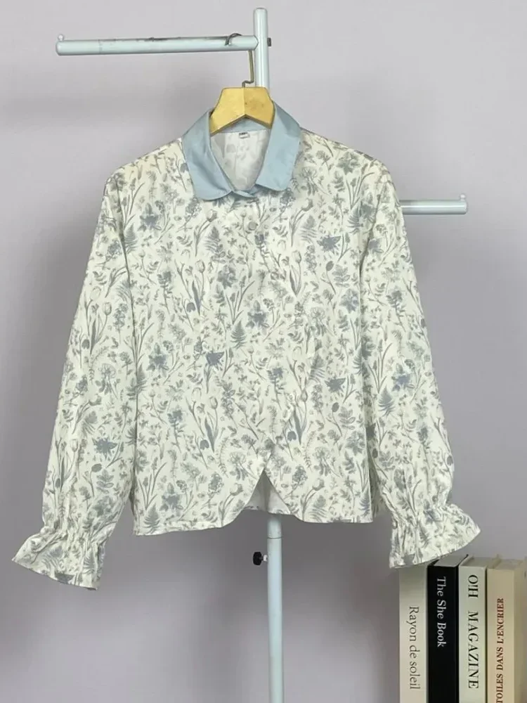 ASAYA Blouse korea style garis lengan panjang - atasan wanita casual