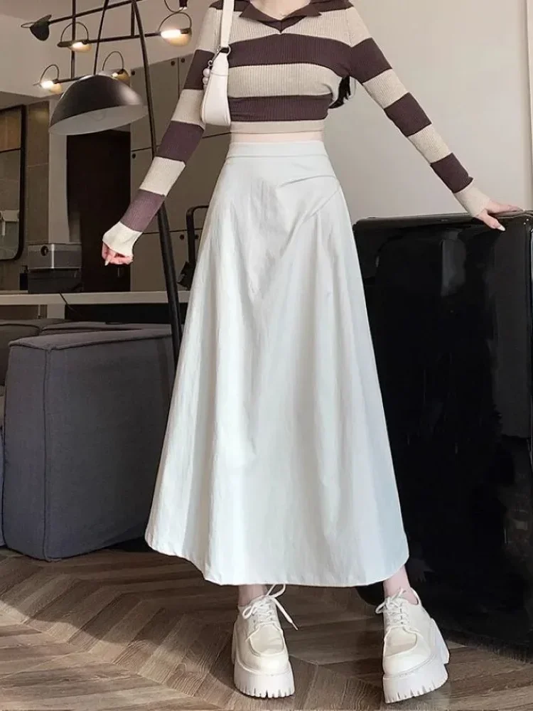 [DISKON KILAT]CHICMORE Rok midi kasual model a-line longgar dan gaya modis elegant untuk wanita