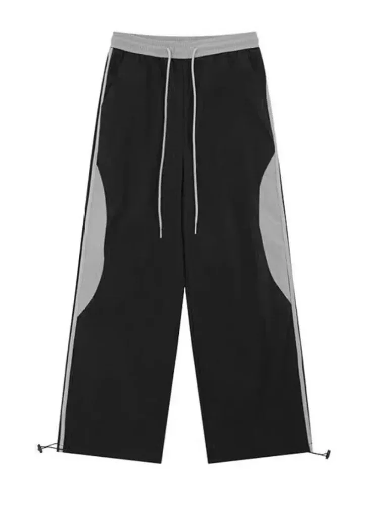 [DISKON KILAT]CHICMORE Celana panjang sporty casual tinggi stripe model kargo longgar dan gaya modis elegant untuk wanita