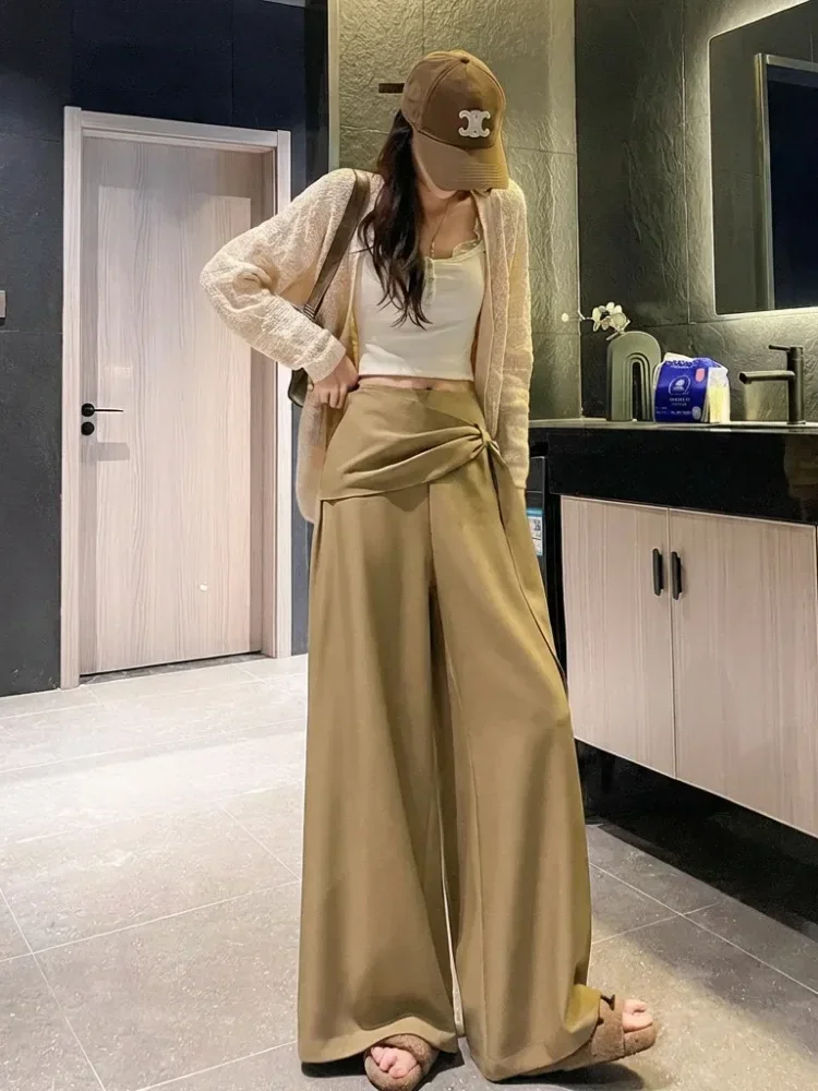 CHICMORE Celana pinggang longgar untuk wanita kasual