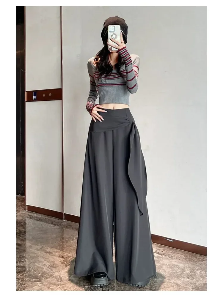 CHICMORE Celana pinggang longgar untuk wanita kasual