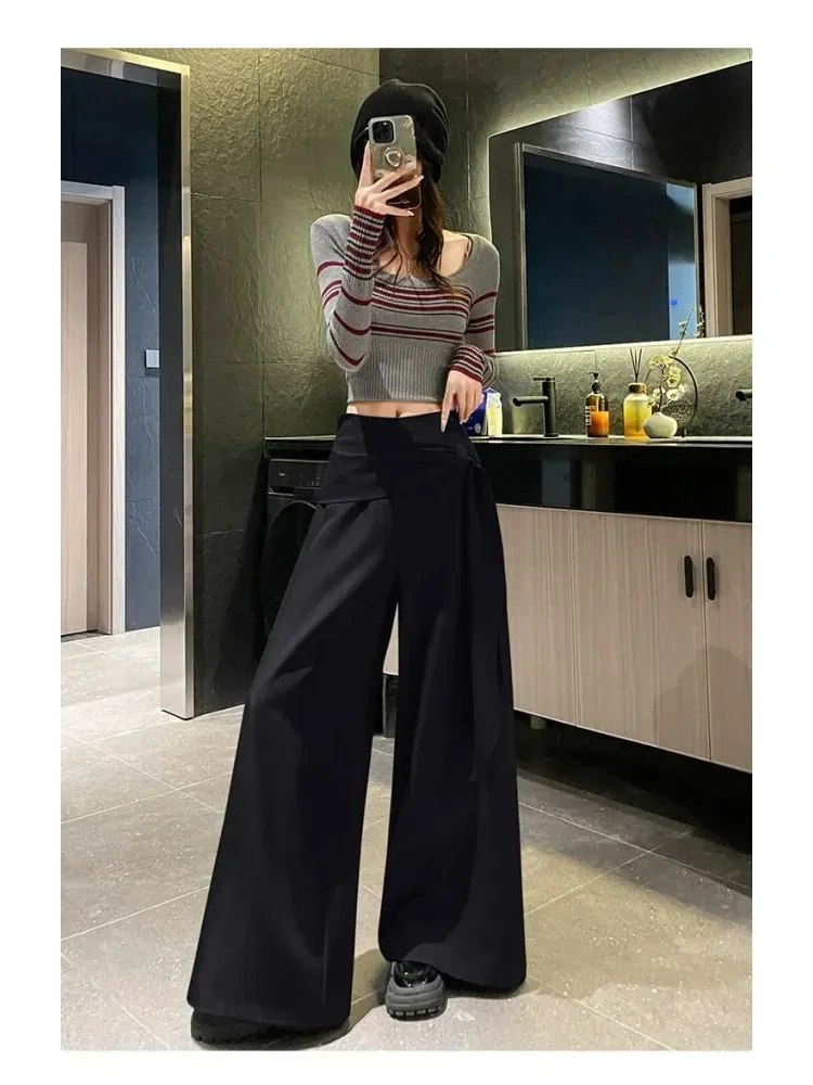 CHICMORE Celana pinggang longgar untuk wanita kasual