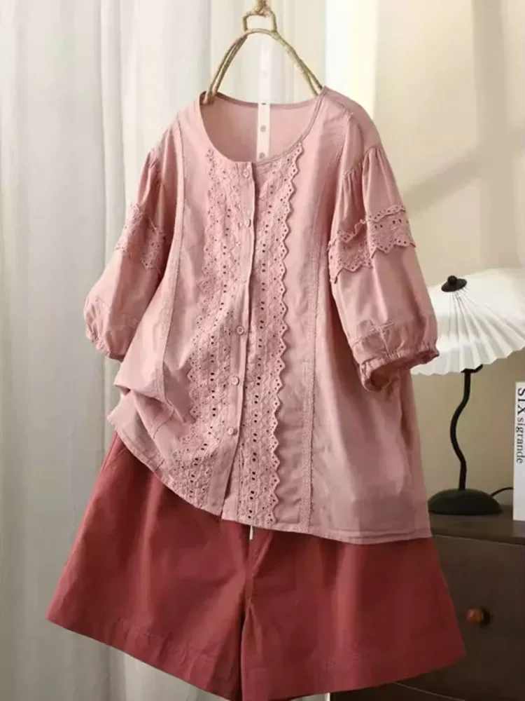 [NEW]CHICMORE Atasan kemeja lengan pendek dengan gaya kasual untuk wanita