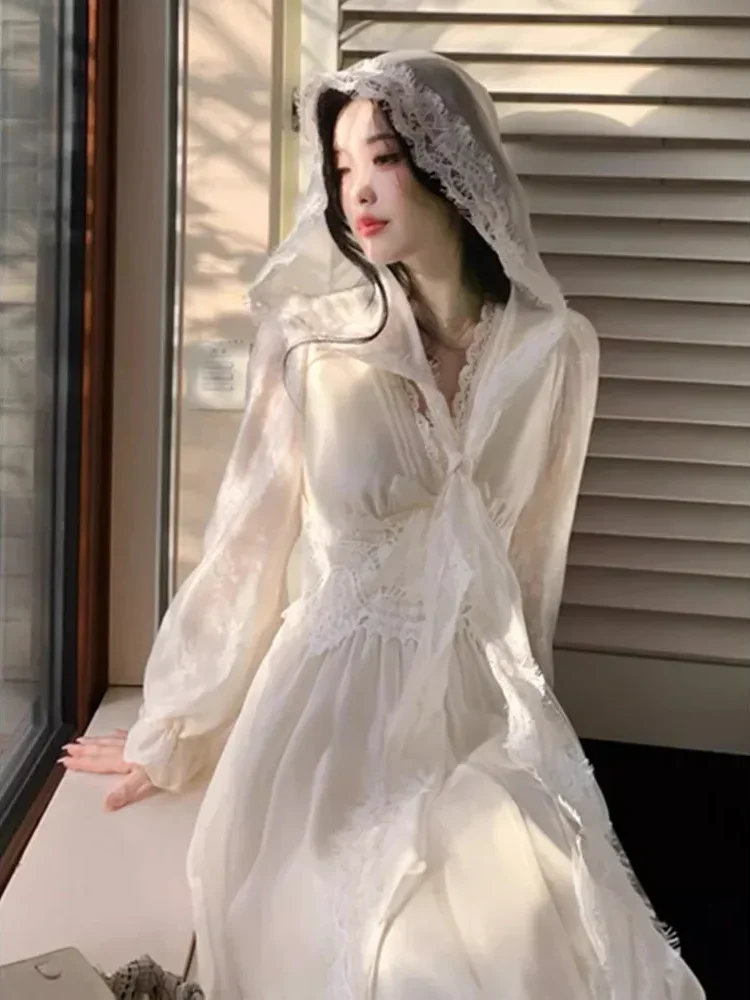 [NEW]CHICMORE Gaun wanita dengan kerah leher v-neck lengan panjang gaya kasual