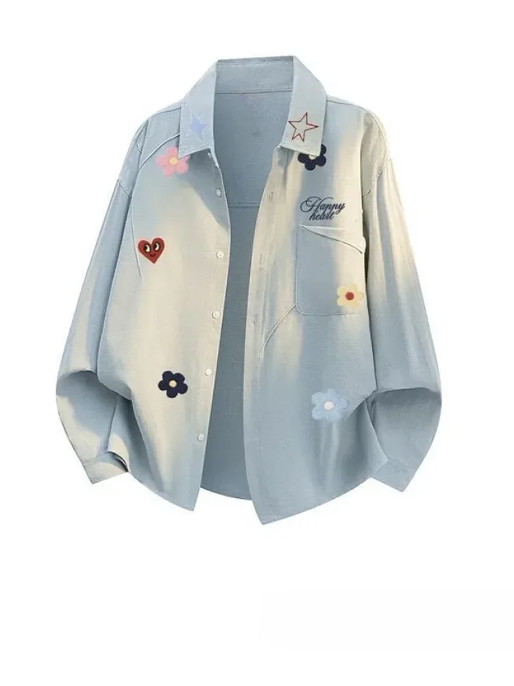 [NEW]CHICMORE Atasan kemeja lengan panjang gaya kasual korea baru