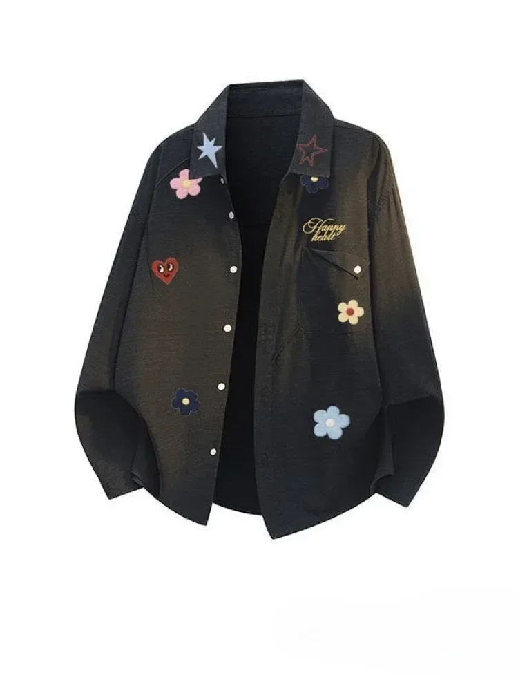 [NEW]CHICMORE Atasan kemeja lengan panjang gaya kasual korea baru