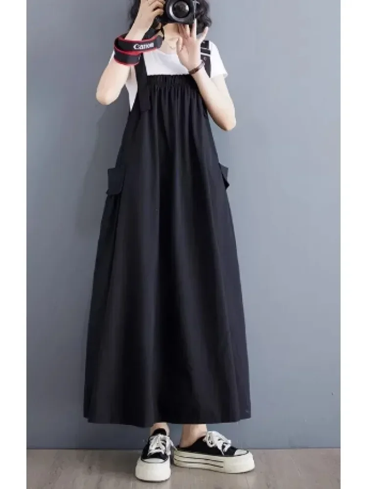 [NEW]CHICMORE Gaun panjang wanita kasual tanpa lengan warna polos (tanpa lapisan dalam)