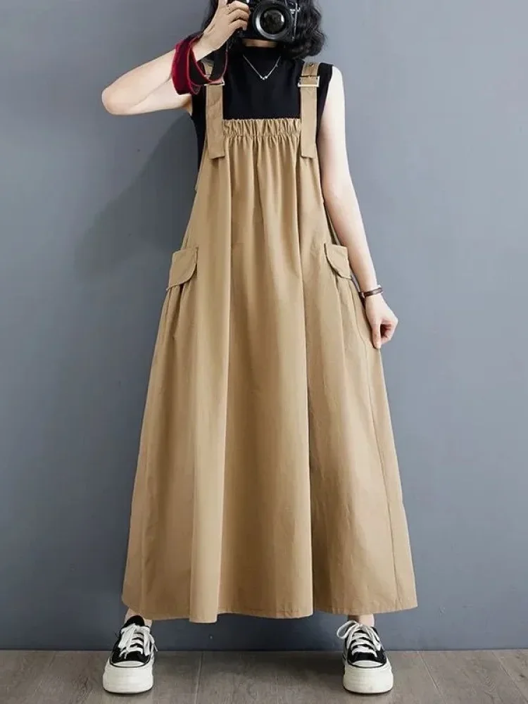 [NEW]CHICMORE Gaun panjang wanita kasual tanpa lengan warna polos (tanpa lapisan dalam)