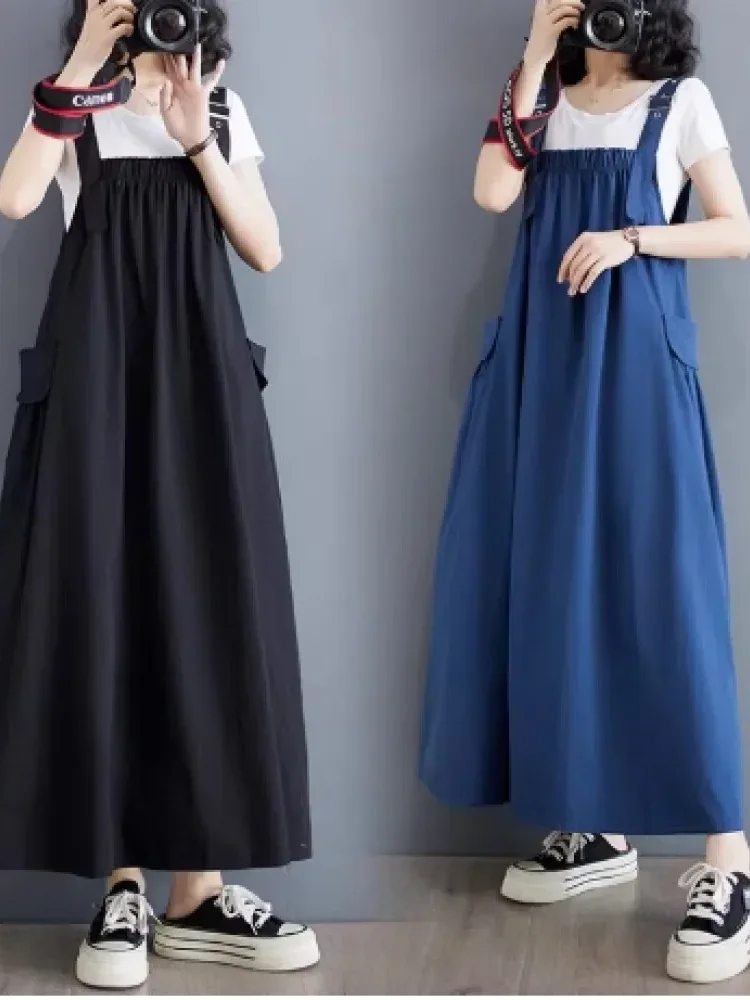 [NEW]CHICMORE Gaun panjang wanita kasual tanpa lengan warna polos (tanpa lapisan dalam)