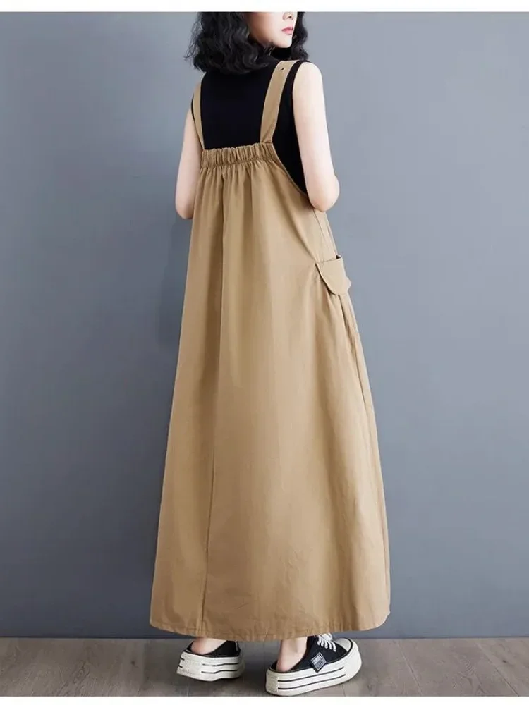 [NEW]CHICMORE Gaun panjang wanita kasual tanpa lengan warna polos (tanpa lapisan dalam)