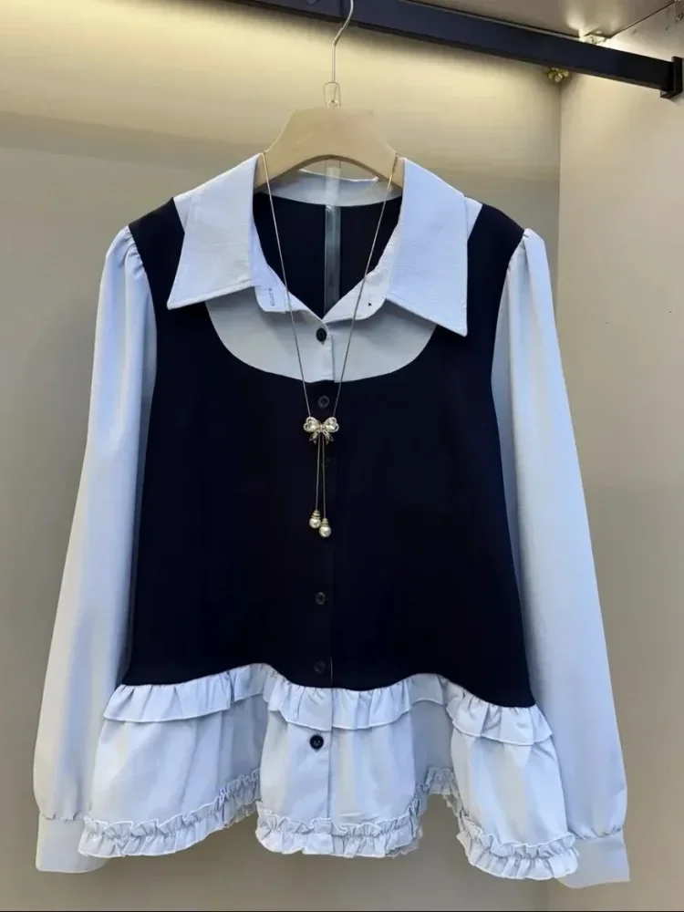 [NEW]FADFAD Atasan dengan gaya elegan berwarna polos gaya baru untuk wanita