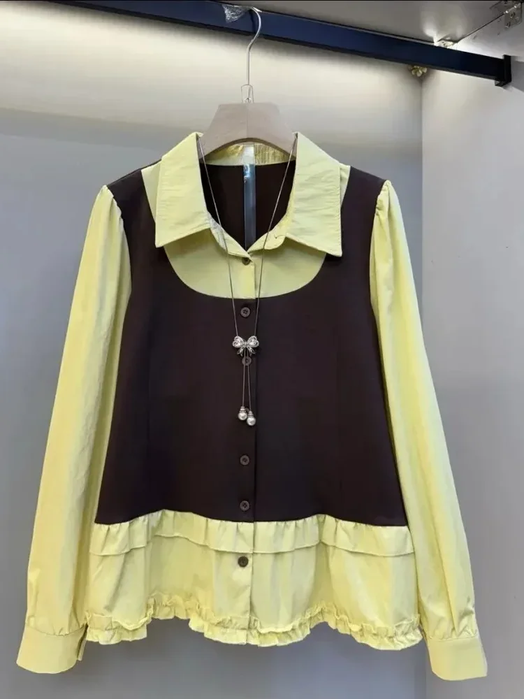 [NEW]FADFAD Atasan dengan gaya elegan berwarna polos gaya baru untuk wanita