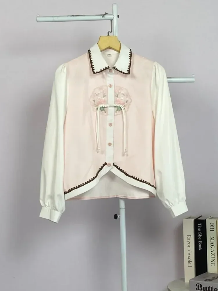 FADFAD Kemeja unik lengan panjang dan kerah collar