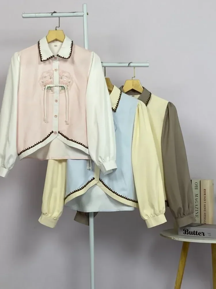 FADFAD Kemeja unik lengan panjang dan kerah collar