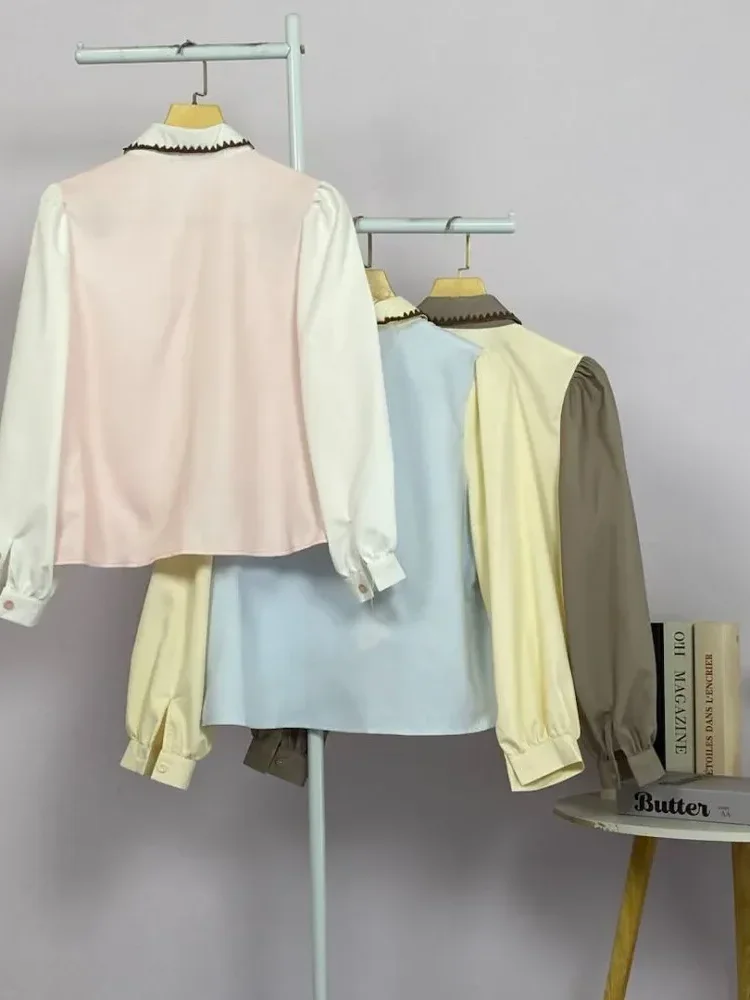 FADFAD Kemeja unik lengan panjang dan kerah collar