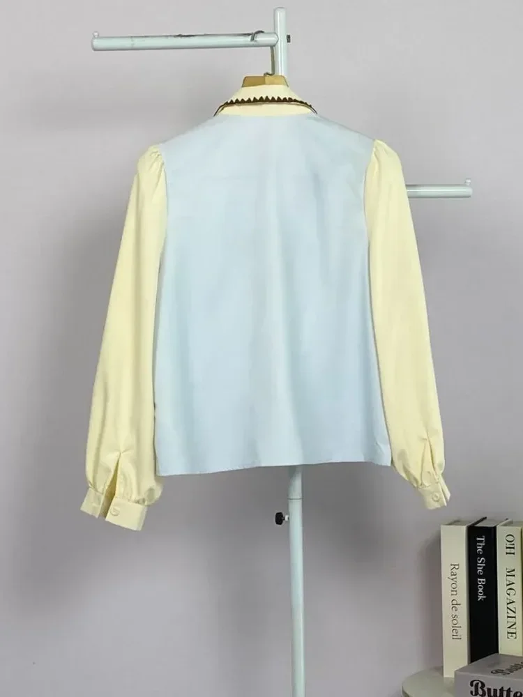 FADFAD Kemeja unik lengan panjang dan kerah collar