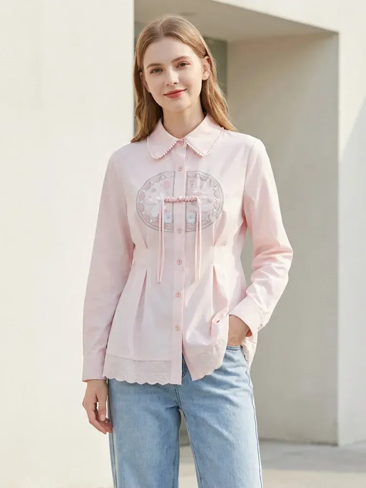 FADFAD Kemeja unik lengan panjang dan kerah collar