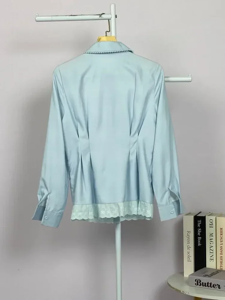 FADFAD Kemeja unik lengan panjang dan kerah collar