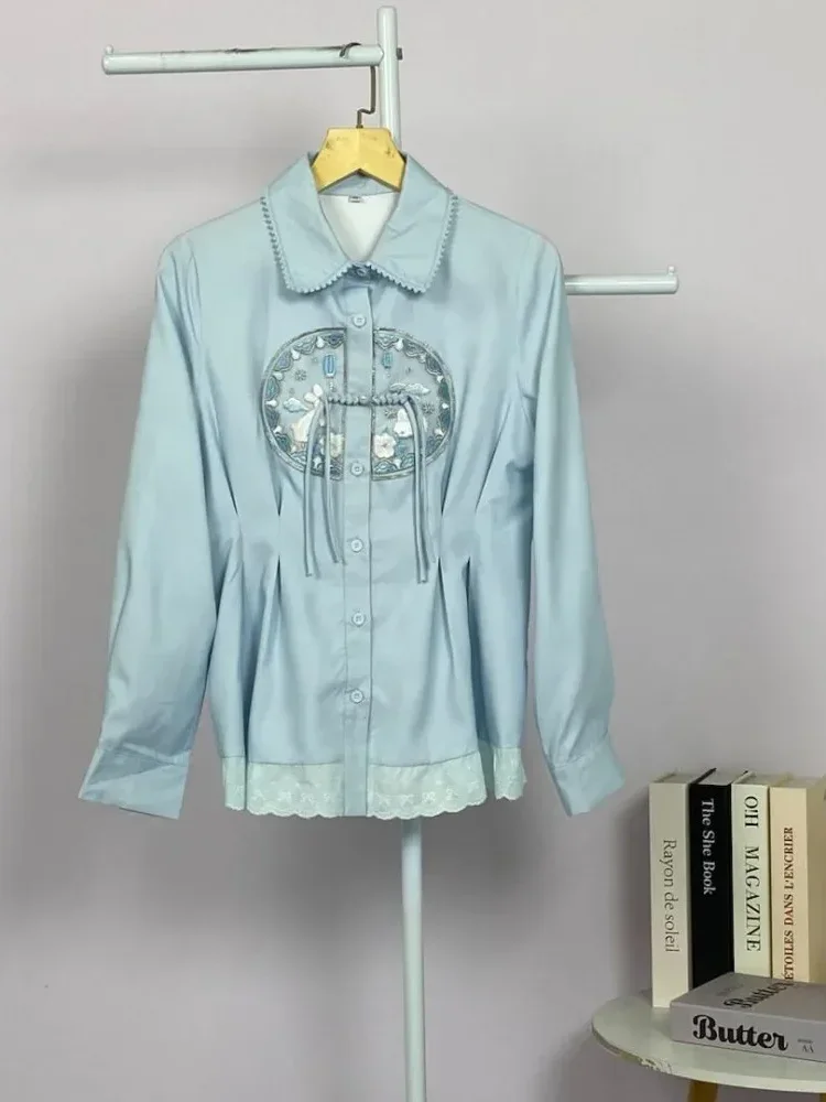 FADFAD Kemeja unik lengan panjang dan kerah collar