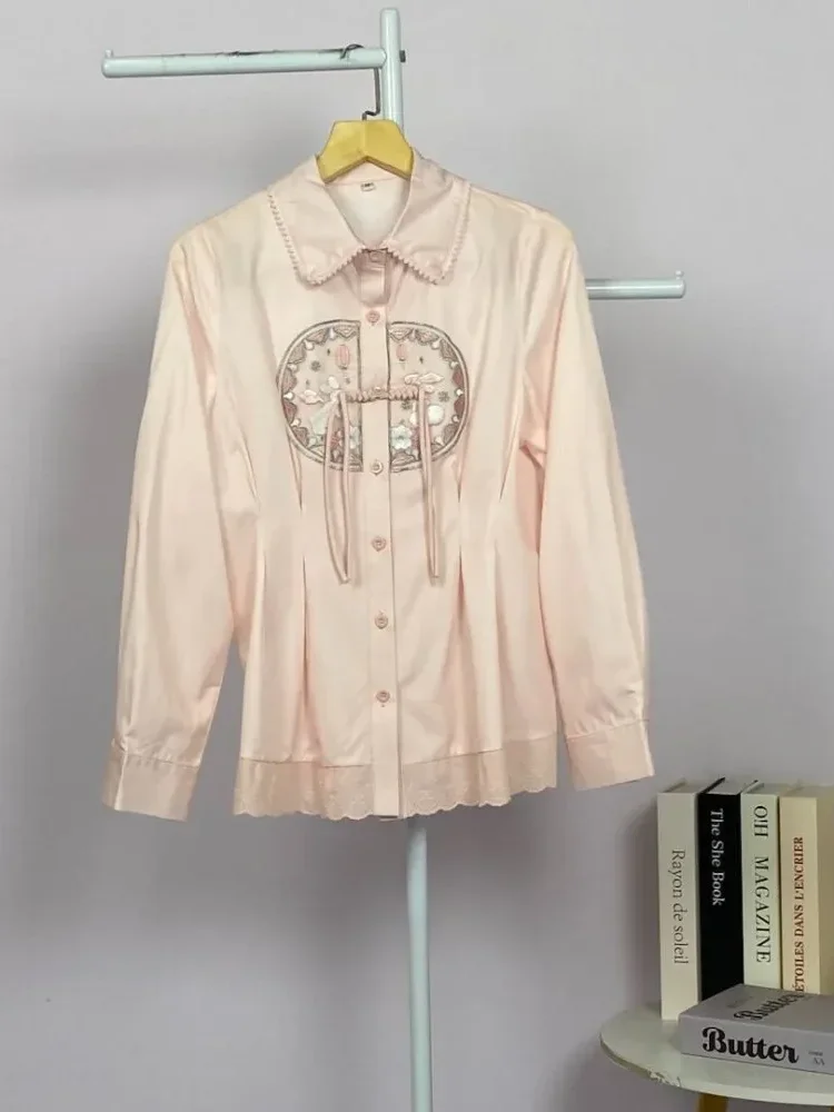 FADFAD Kemeja unik lengan panjang dan kerah collar